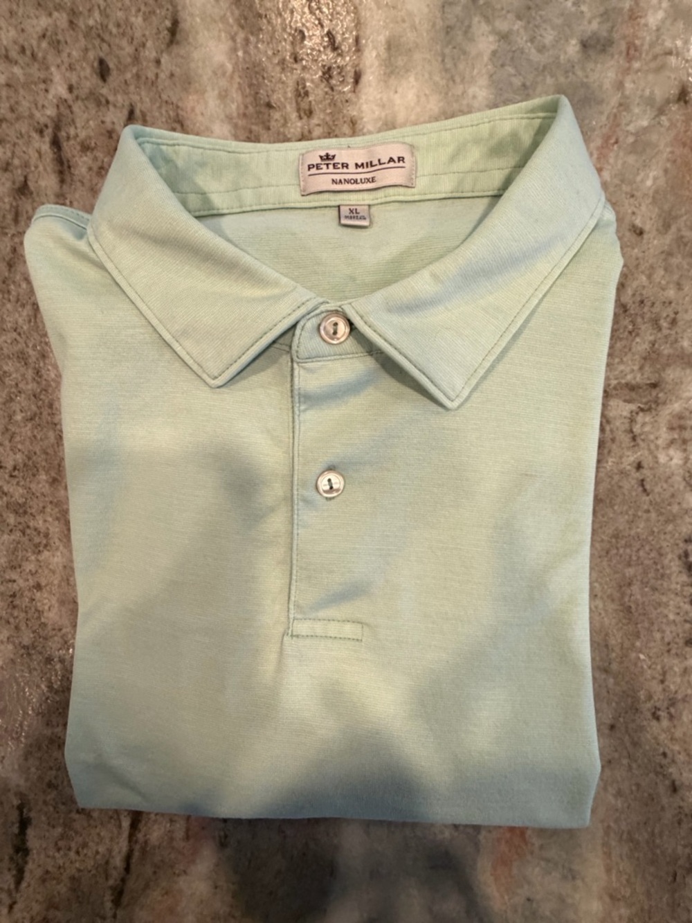 Peter Millar Polo Golf Shirt Short Sleeve. Green Sorbet Nanoluxe Mens XL EUC!